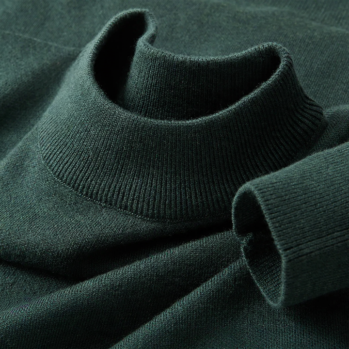 Herren-Wollpullover mit Stehkragen und Fleecefutter