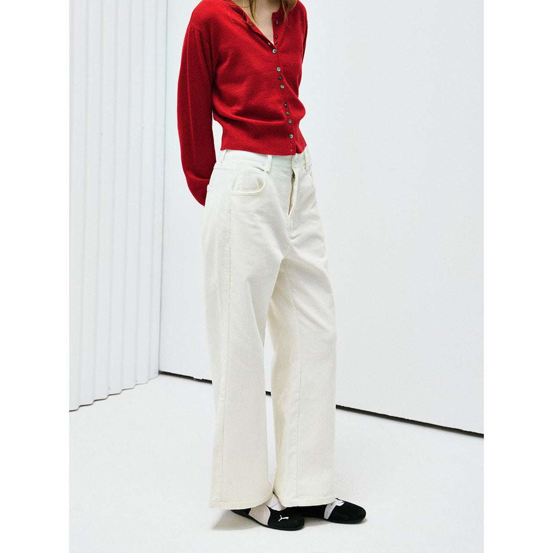 Damen-Cordhose, hoch tailliert, Baumwolle, H63752