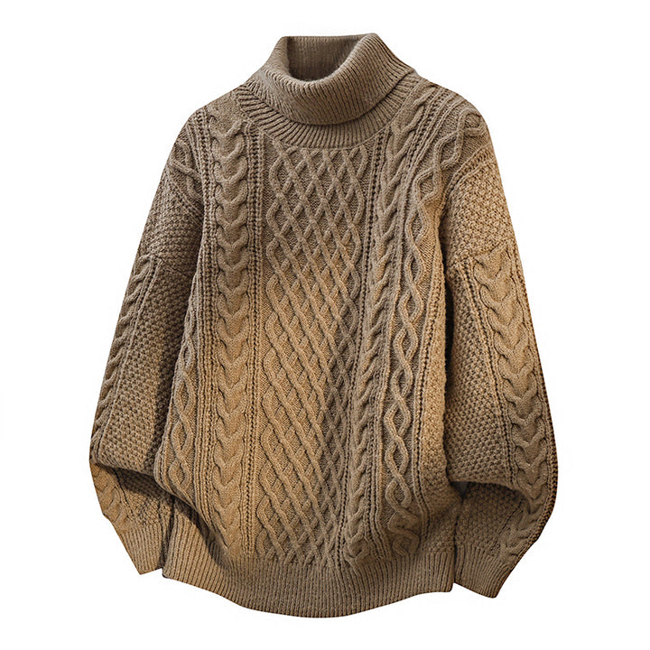 Herren-Strickpullover mit Zopfmuster