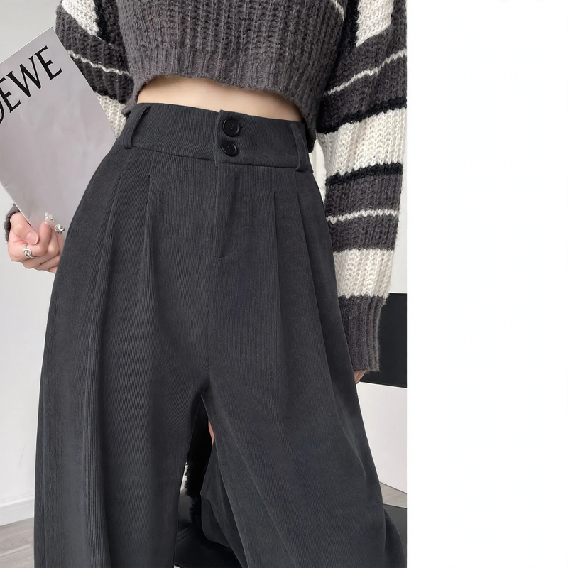 Cord-Weithose mit hohem Bund für Damen