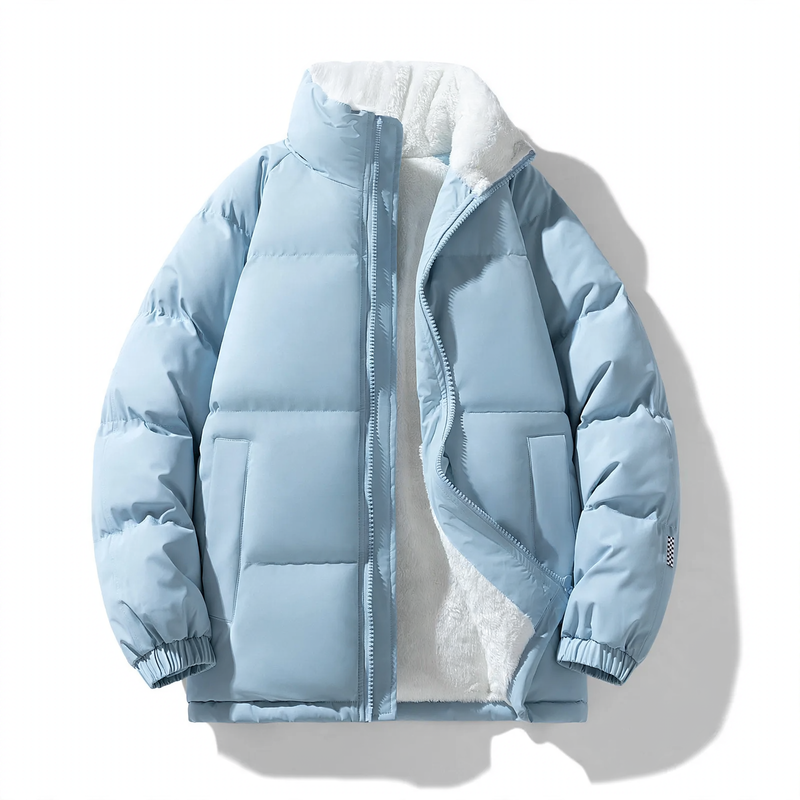 Herren-Steppjacke, winddicht, Stehkragen, locker