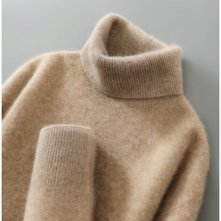 Herren-Wollpullover, Rollkragen, lockere Passform