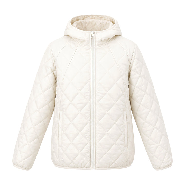 Leichte Damen-Steppjacke mit Kapuze, locker geschnitten