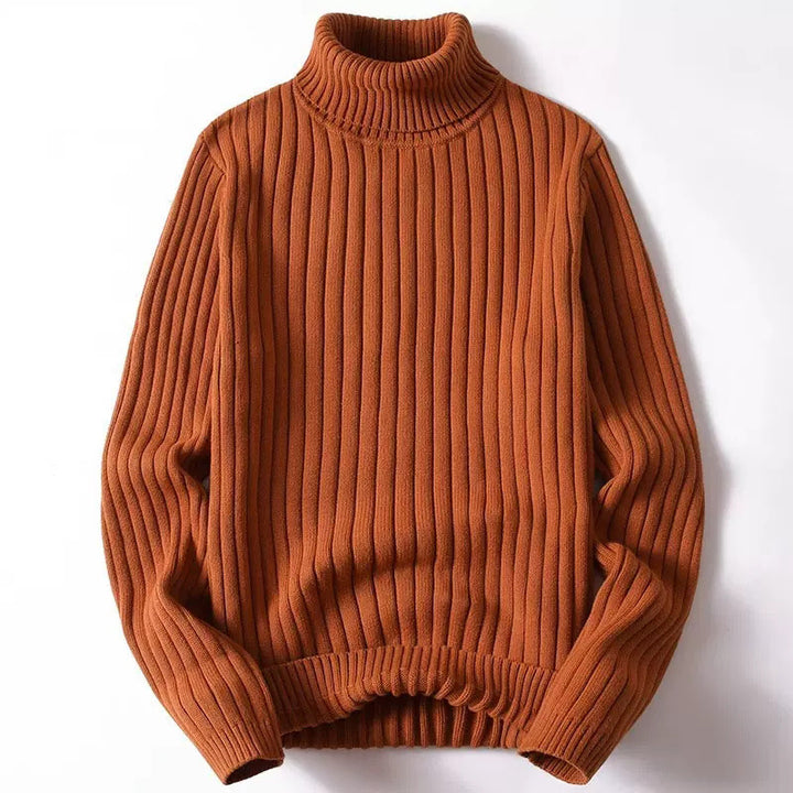 Herren-Strickpullover aus Baumwolle mit Stehkragen