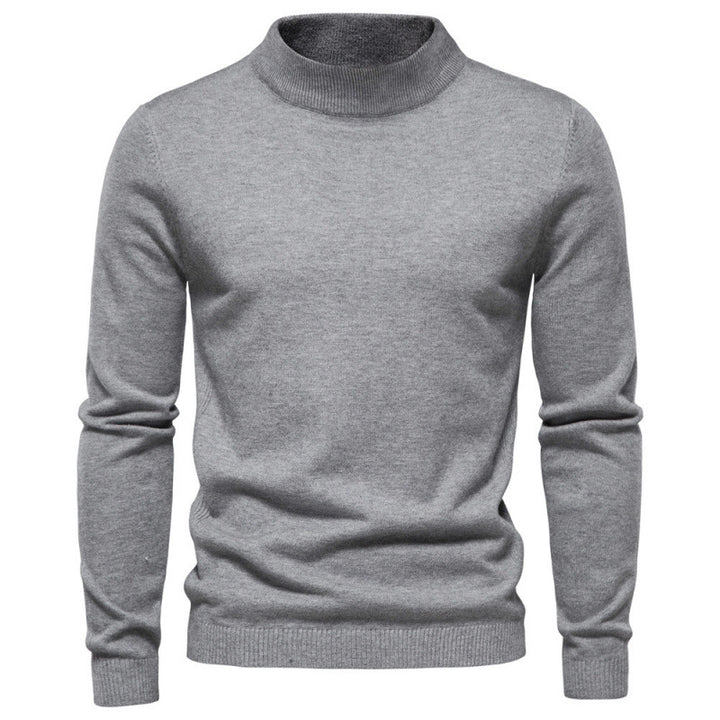 Herren-Rollkragenpullover, gestrickt, einfarbig
