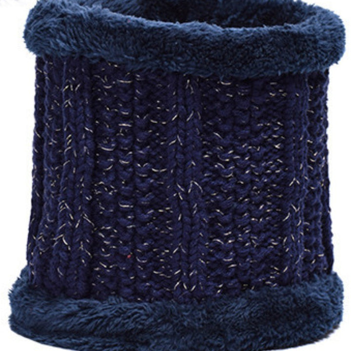 Strickmütze und Schal Set, gefüttert, für Herbst und Winter