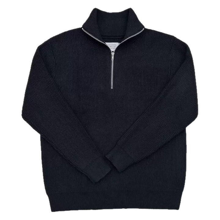 Unisex-Strickpullover mit Reißverschluss und Stehkragen