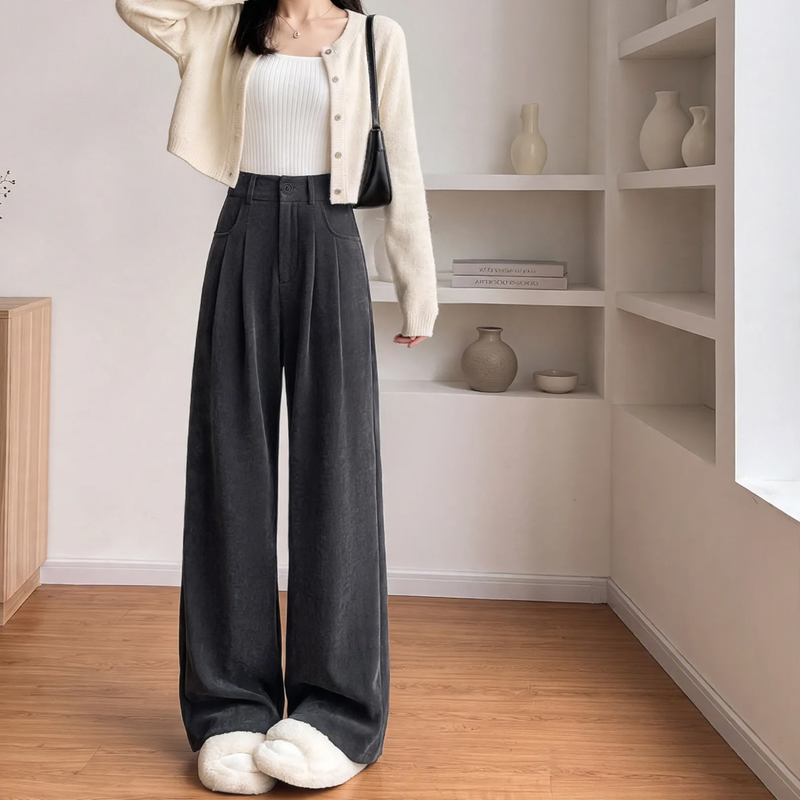 Damen-Cordhose, gerade geschnitten, Herbst
