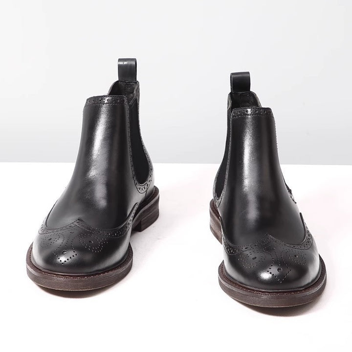 Herren-Chelsea-Stiefel aus Echtleder mit Plateau