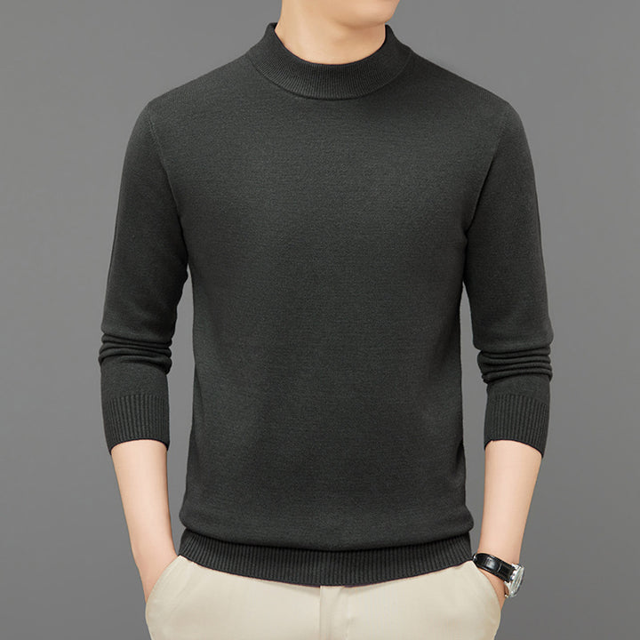 Herren-Strickpullover, Stehkragen, atmungsaktiv