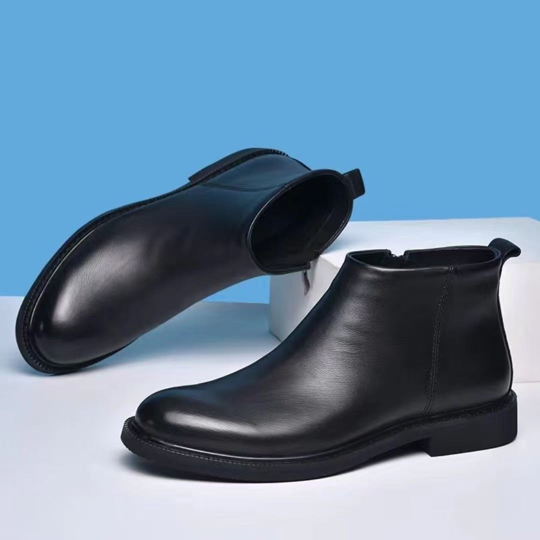 Gefütterte Herren-Chelsea-Boots aus Echtleder