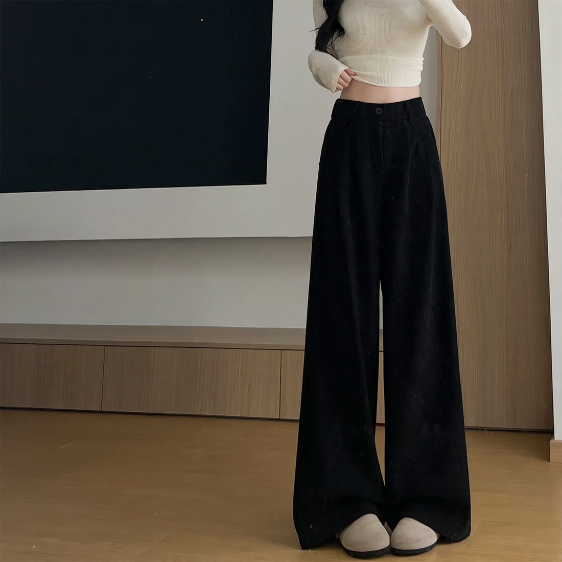Damen-Cordhose, weit geschnitten, verschiedene Farben