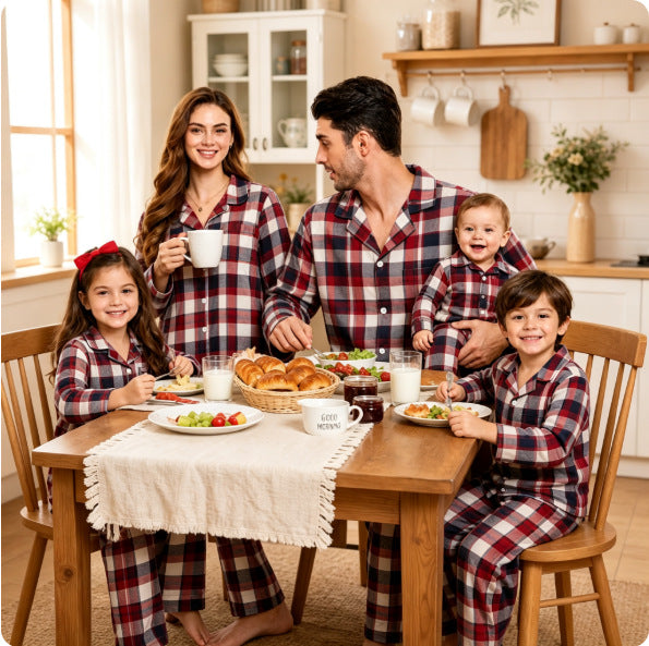 Familien-Schlafanzug-Set, kariert