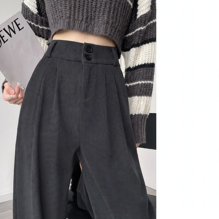 Damen-Cordhose, gerade geschnitten, gefüttert, für Frühling/Herbst