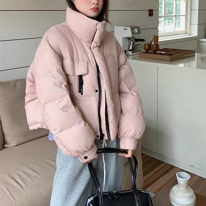 Kurze Damen-Daunenjacke, Entendaunen, urbaner Stil