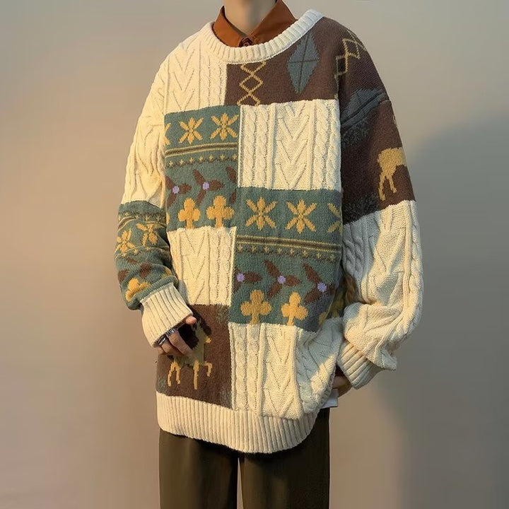 Dicker Strickpullover im Retro-Stil