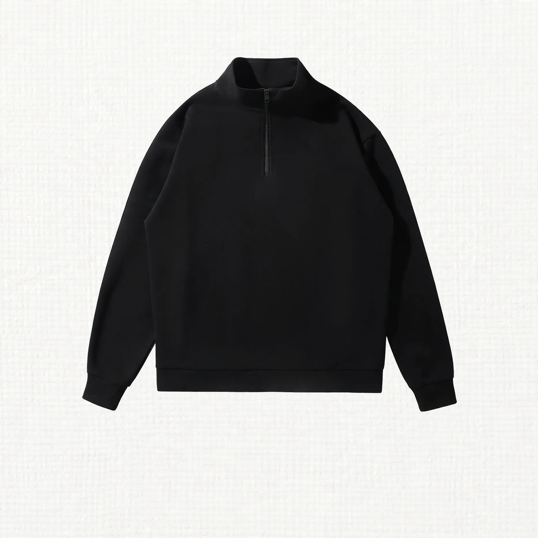 Sweatshirt mit hohem Stehkragen und Halbreißverschluss