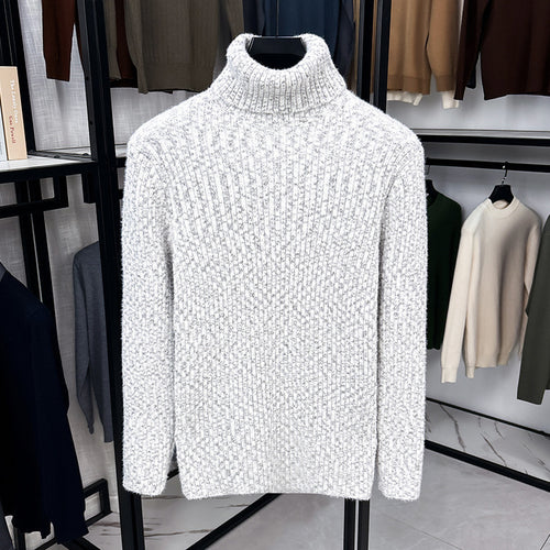 Warmer Herren Rollkragenpullover mit Wollanteil und Futter