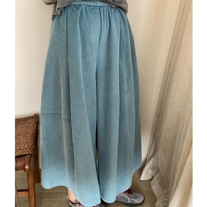 Damen-Cordhose mit weitem Bein, gefüttert