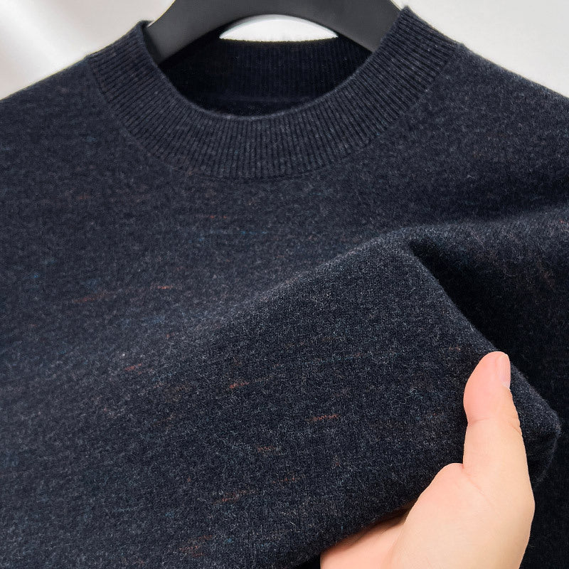 Herren-Wollpullover, 100% Wolle, Stehkragen, dick