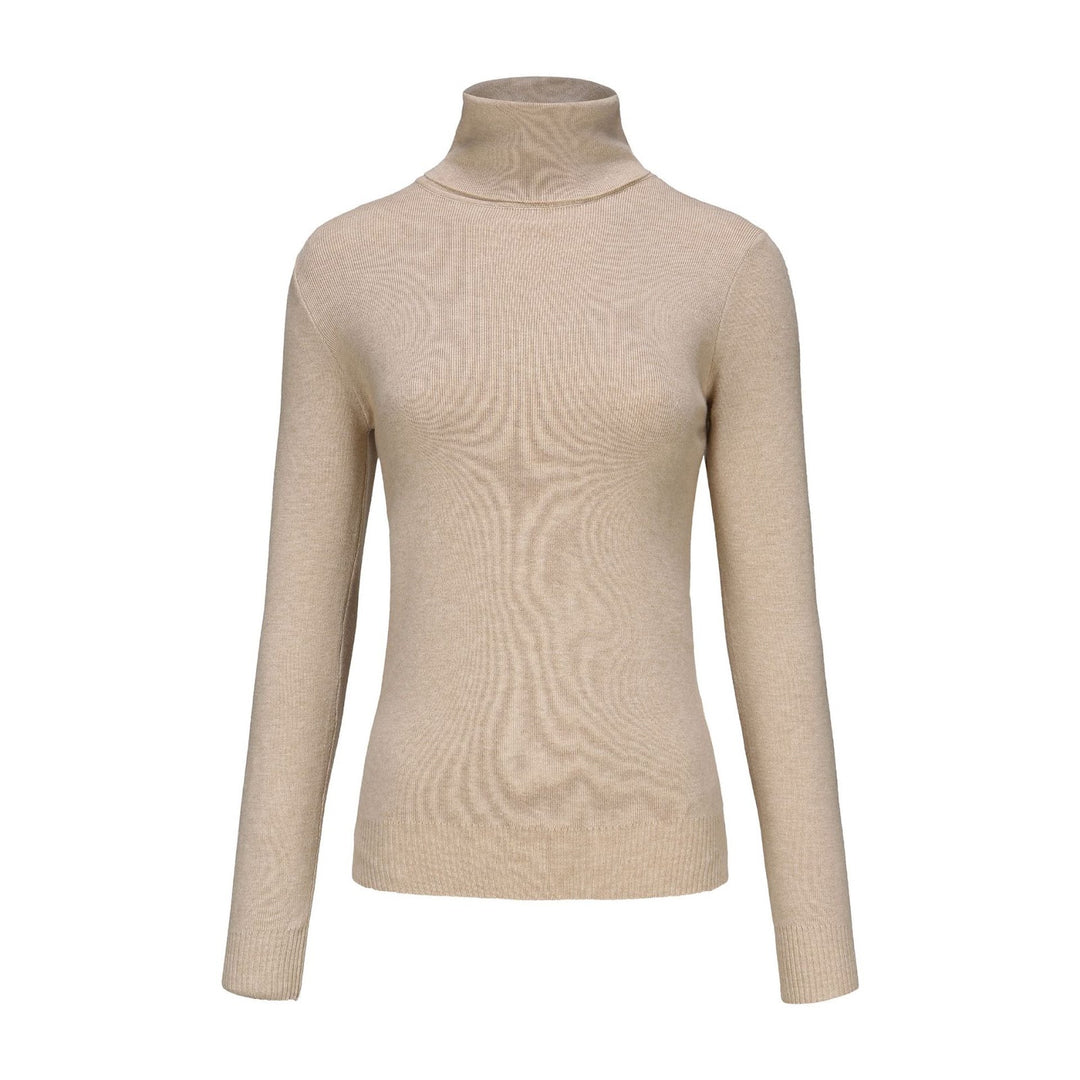 Damen-Rollkragenpullover, Strick, einfarbig