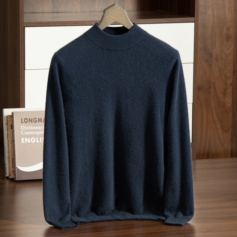 Herren-Kaschmirpullover, Stehkragen, Business-Casual