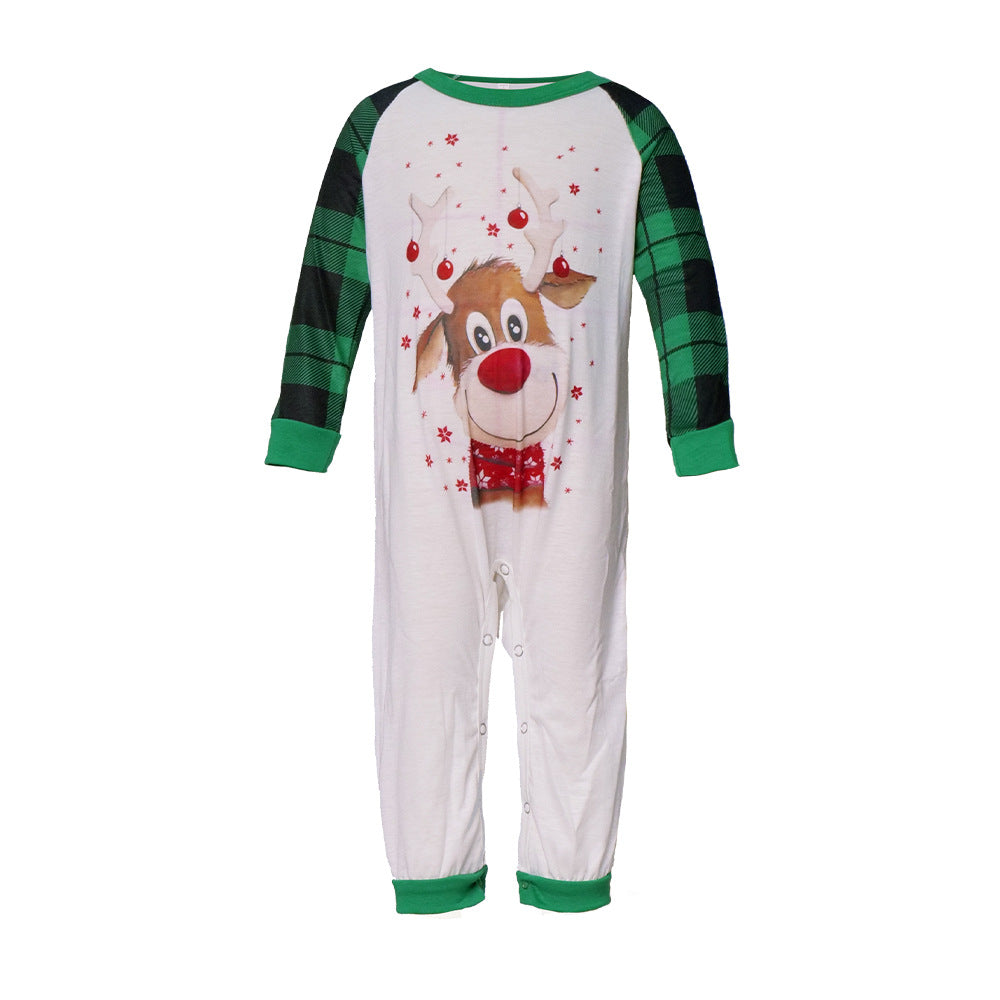 Familien-Schlafanzug-Set, einfarbig, mit Hirsch-Motiv