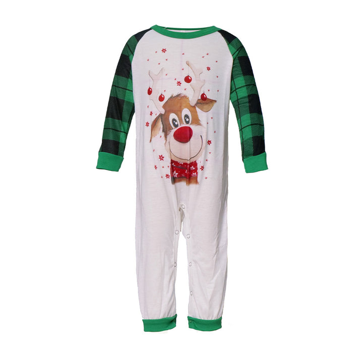 Familien-Schlafanzug-Set, einfarbig, mit Hirsch-Motiv
