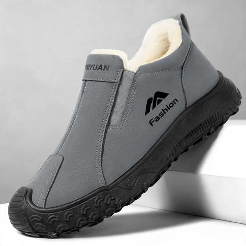 Gefütterte Herren-Winterstiefel aus Wildlederimitat
