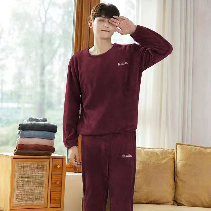 Paar-Pyjama-Set aus dickem Korallenfleece
