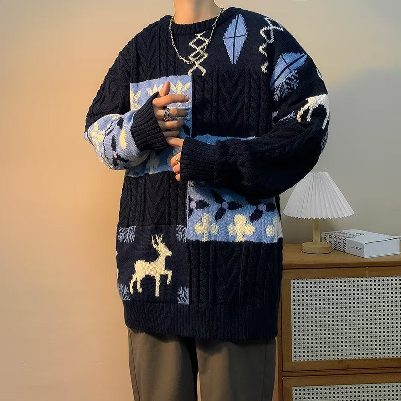 Dicker Strickpullover im Retro-Stil