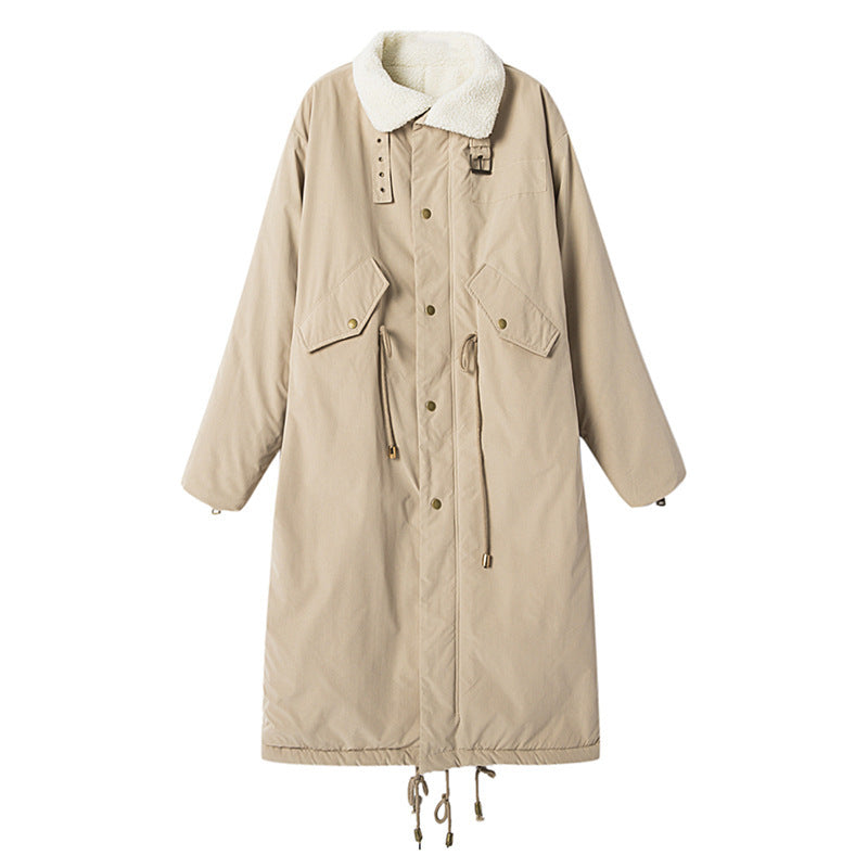 Gefütterte Lammfell-Jacke, knielang, für Damen