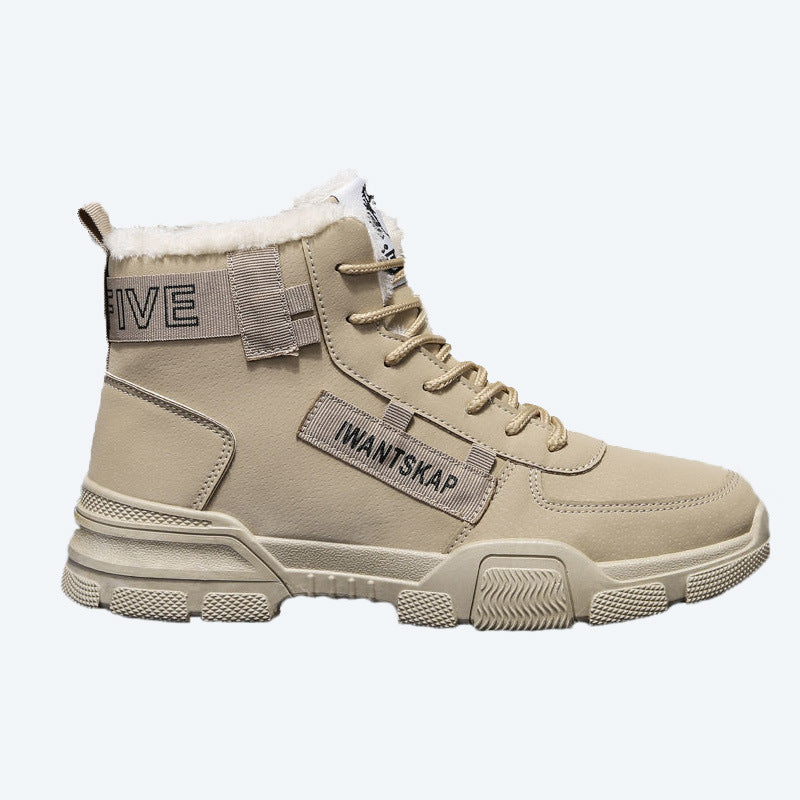 Gefütterte Herren-Winterstiefel, mittelhoher Schaft