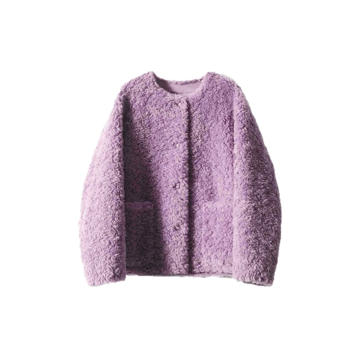 Damen-Lammfellimitat-Mantel, Winter