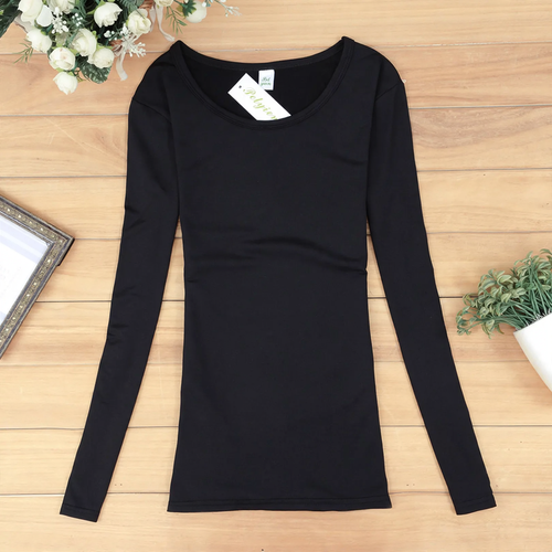 Damen Langarm-T-Shirt, einfarbig
