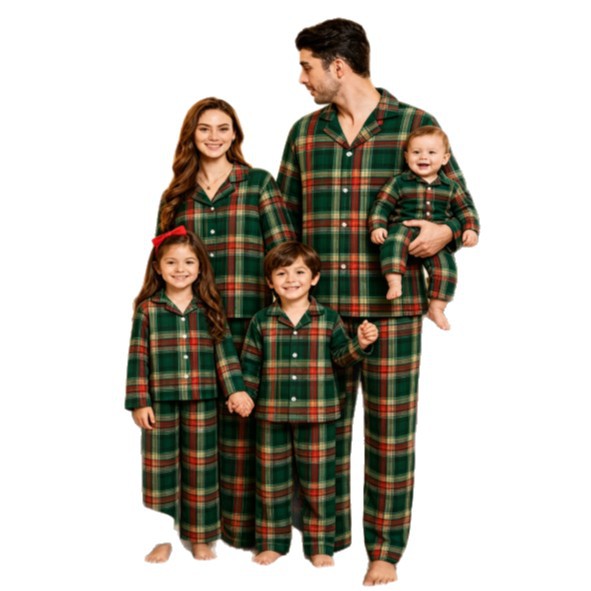 Weihnachts-Familien-Schlafanzug, kariert