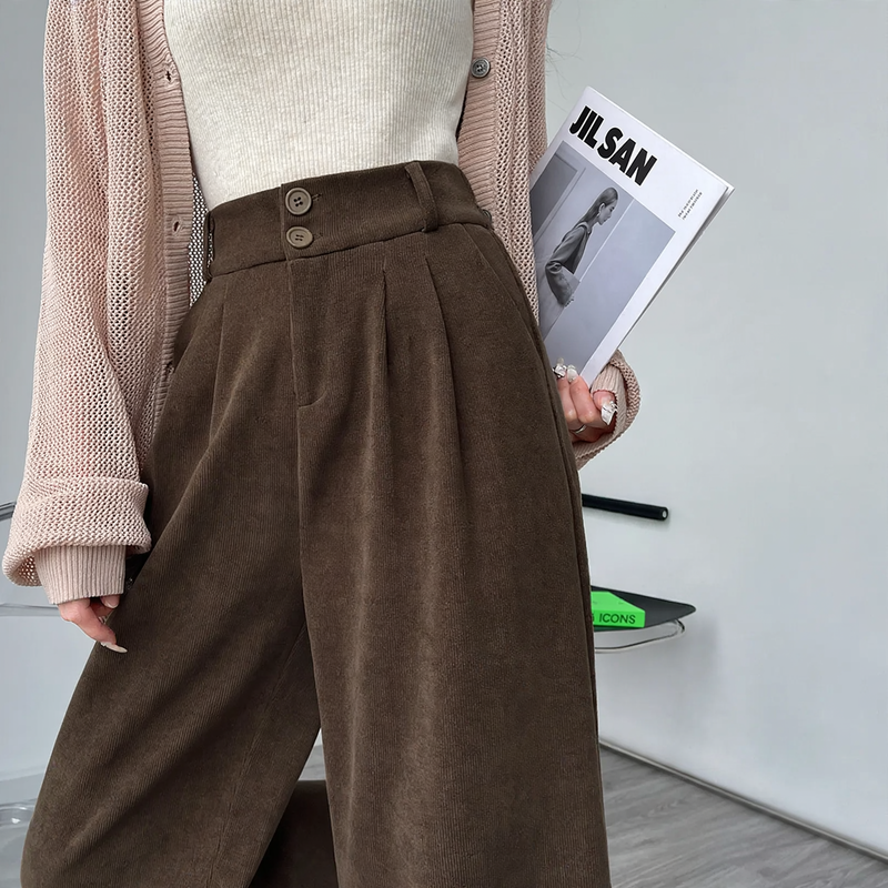 Damen-Cordhose, weit geschnitten, verschiedene Längen