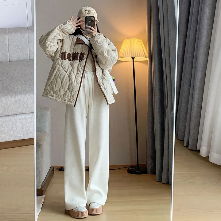 Chenille-Cord-Weithose für Damen, gefüttert