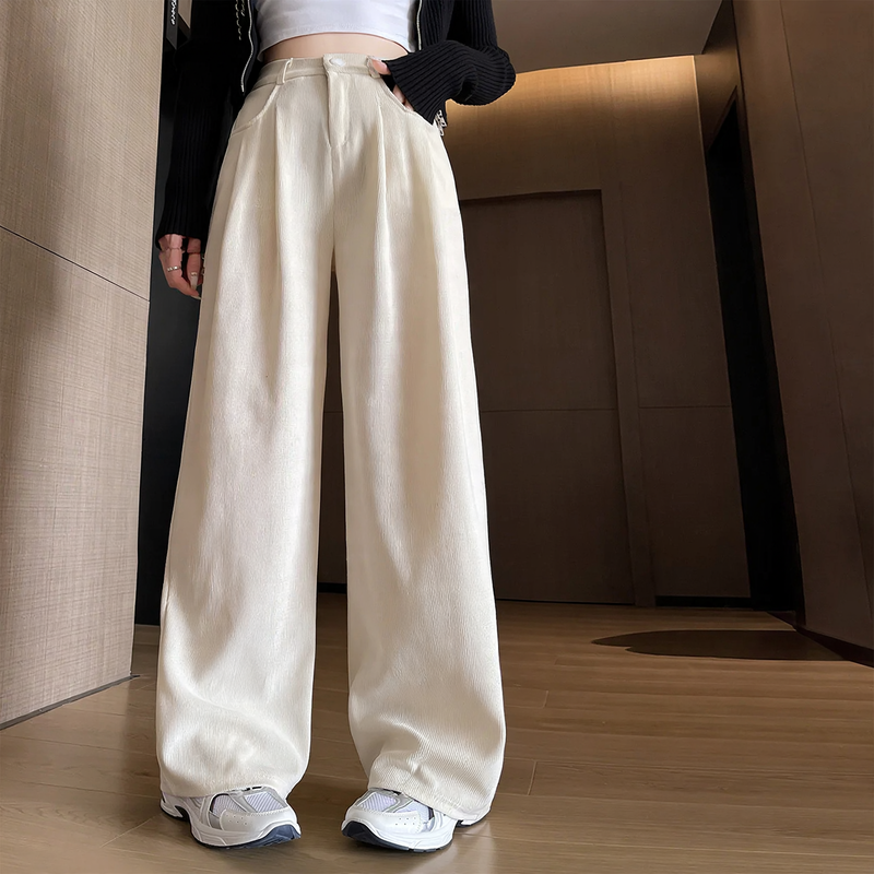 Damen-Cordhose, weit geschnitten, gefüttert