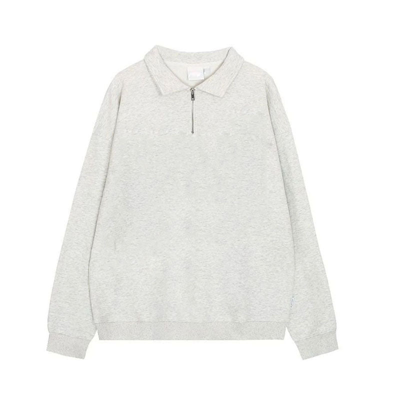 Polo-Sweatshirt mit halbem Reißverschluss, leicht