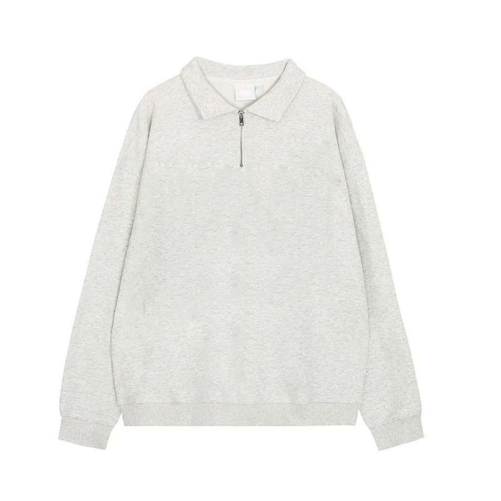 Polo-Sweatshirt mit halbem Reißverschluss, leicht