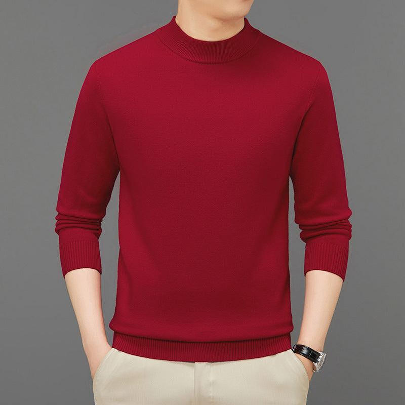 Herren-Strickpullover, Stehkragen, atmungsaktiv