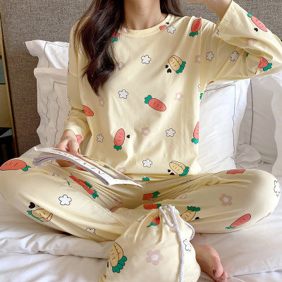 Damen-Pyjama-Set, Langarm, Rundhalsausschnitt, verschiedene Designs