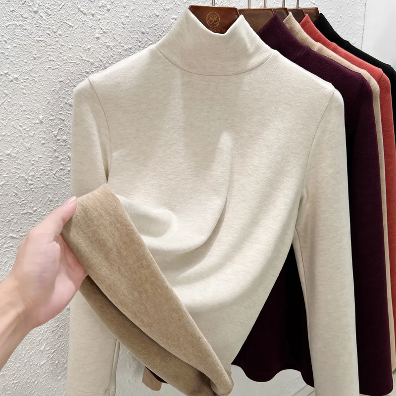 Damen-Thermo-Unterziehshirt, hochgeschlossen, gefüttert