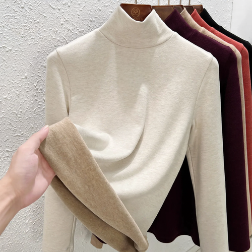 Damen-Thermo-Unterziehshirt, hochgeschlossen, gefüttert