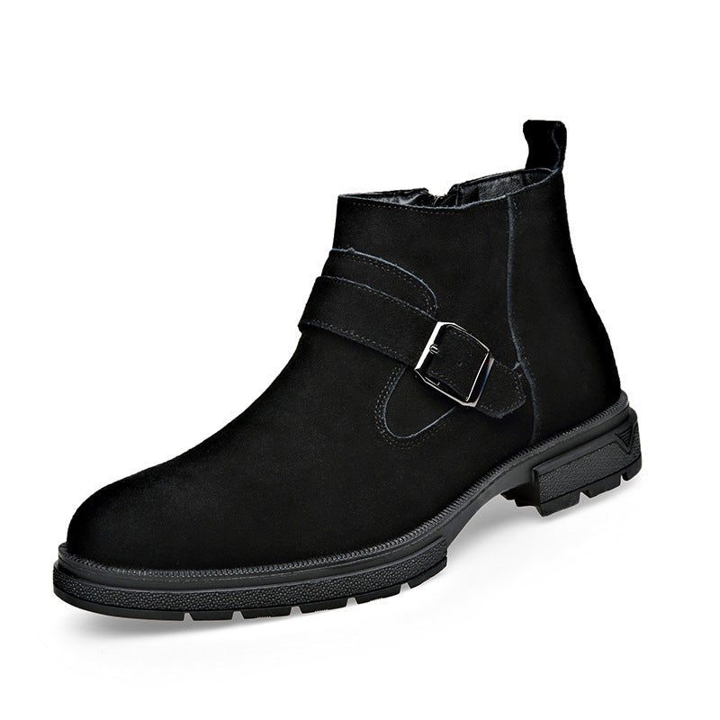 Herren-Chelsea-Stiefel, Echtleder, gefüttert