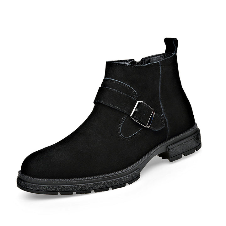 Herren-Chelsea-Stiefel, Echtleder, gefüttert