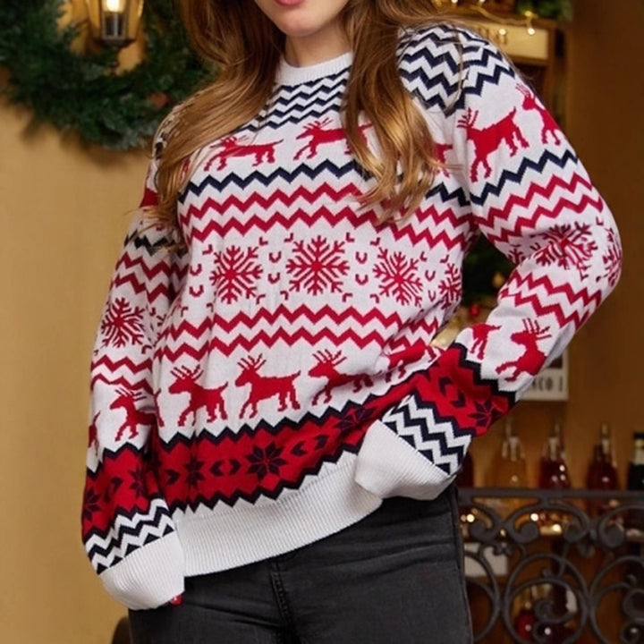 Weihnachtspullover mit Schneeflocken-Muster