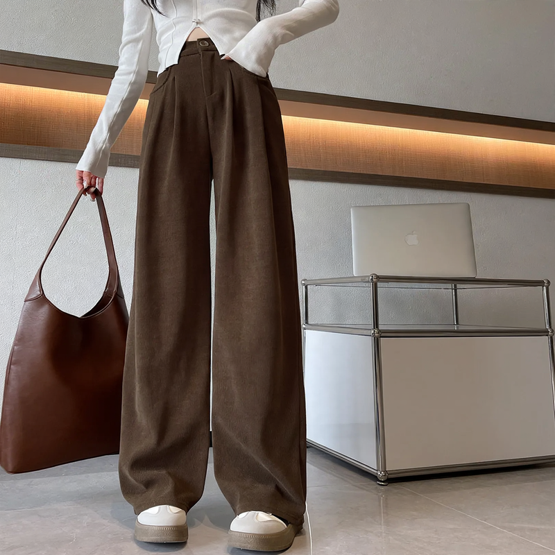 Damen-Cordhose, weit geschnitten, gefüttert