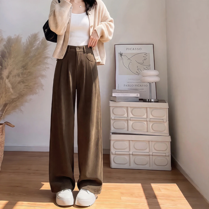 Damen-Cordhose, gerade geschnitten, Herbst